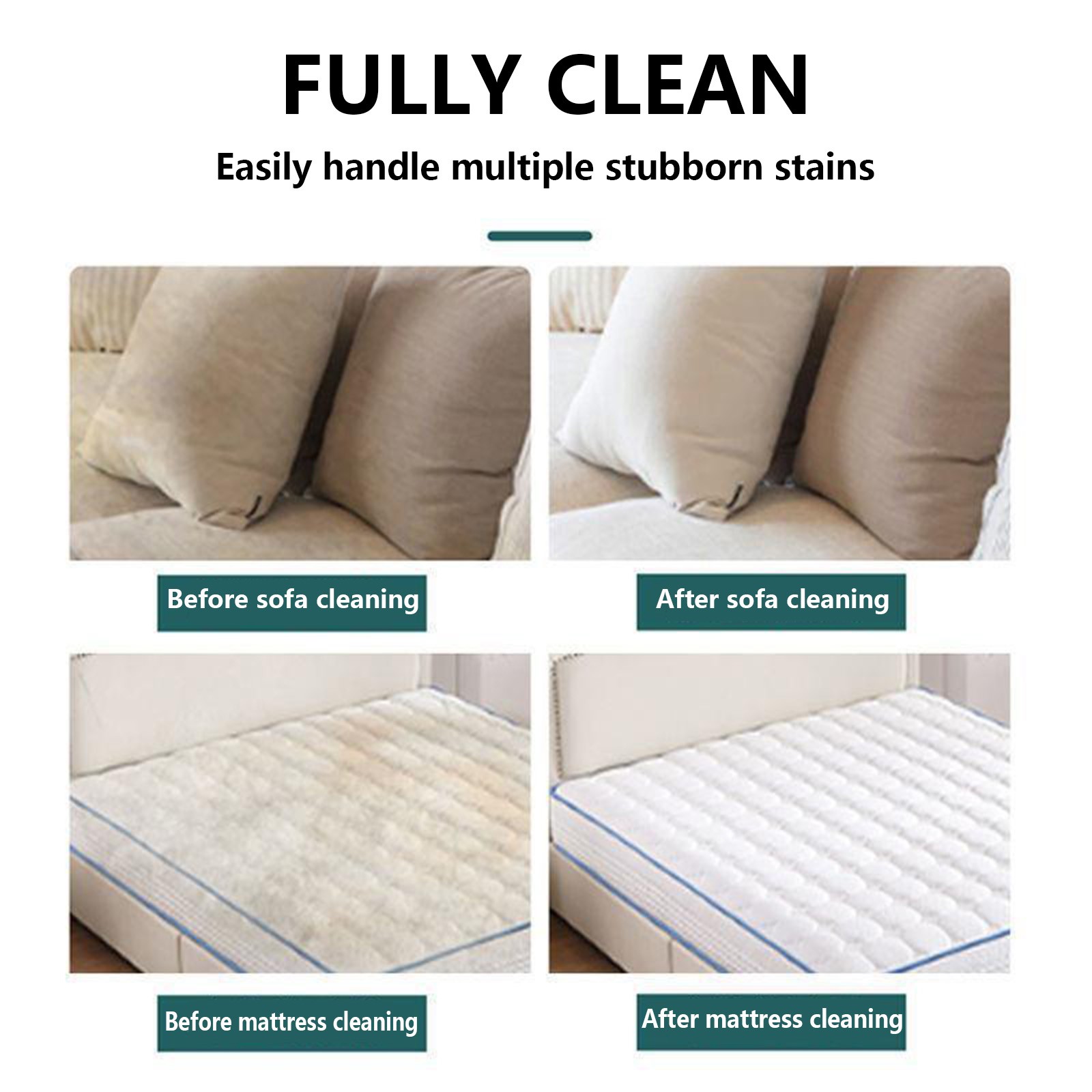 Cloth Furniture Dry Cleaning Agent Household Sofa Cleaner Water Free Cloth Carpet Cleaner Dirt Remover500ML, White
